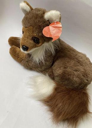 Мягкая игрушка плюшевая лисичка 🦊 мягкая игрушка лиса лисица реалистичная игрушка лиса шикарная плюшевая пушистая лисичка  размер-45 см