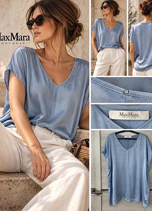 1+1=3 блуза max mara bodywear шовк футболка небесного