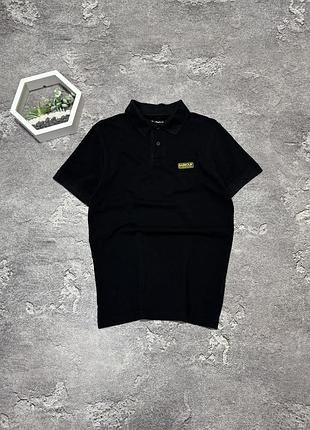 Поло barbour international оригінал чорне футболка теніска барбур з жовтим патчем база