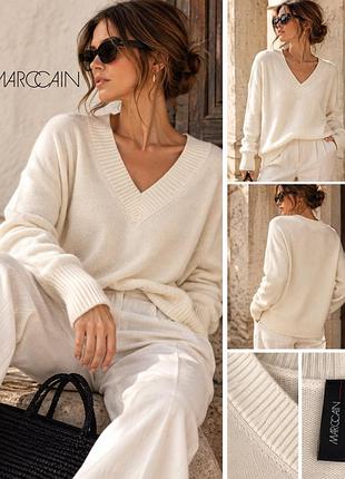 1+1=3 вовняний светр marc cain вовна кашемір virgin wool білий молочний