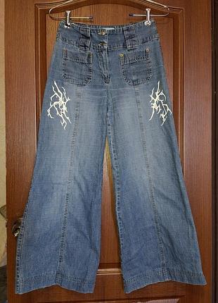 Джинсы широкие палаццо y2k grunge голубые гранж