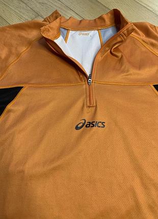 Оригінальна спортивна футболка asics duotech l чоловіча помаранчева з блискавкою бігова футзальна тренувальна дихаюча преміум якість 1/4 zip кофта