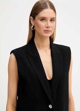 Удлиненный однобортный жилет безрукавка m&amp;s в составе шерсть размер 10
