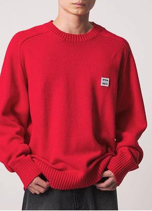 Светр унісекс acne studios червоний вовняний