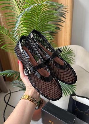 Alaïa ballet flats in fishnet black