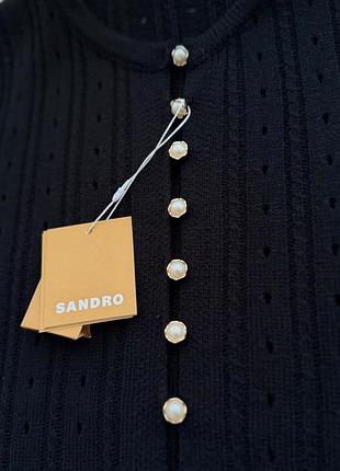 Довга сукня жіноча sandro paris чорна з ґудзиками