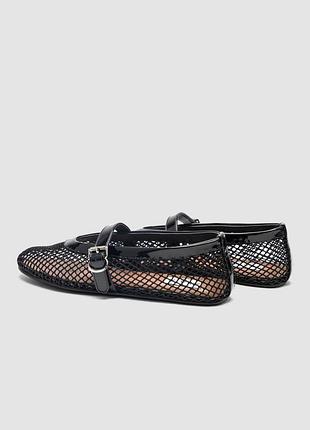 Alaïa ballet flats in fishnet black 5