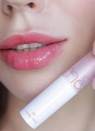Тінтований бальзам для губ rom&nd glasting melting balm 02 lovey pink, 3,5 г,  купити бальзам для губ rom&nd glasting melting balm 02 lovey pink.