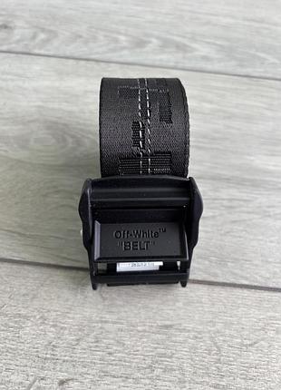 Черный текстильный ремень пояс офф вайт off-white classic industrial belt оригинал