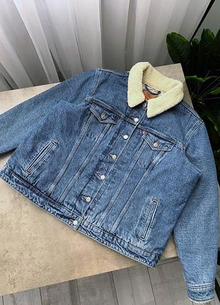 Джинсова куртка-шерпа levi’s  ❗️з утепленням❗️