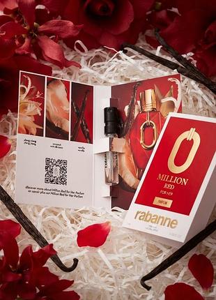 Парфумований пробник rabanne million red for her parfum, 1.5 мл
​.