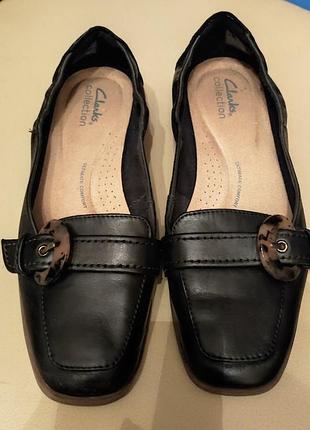Туфли лоферы натуральная кожа кожаные clarks