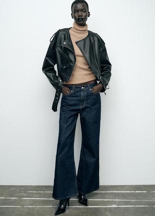 Трендова укорочена косуха zara з екошкіри 🖤
