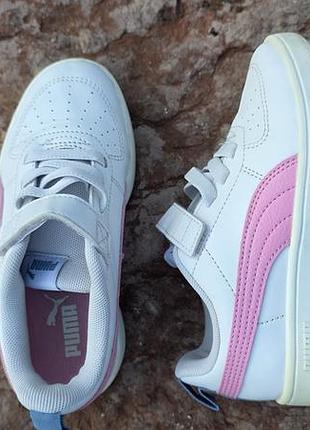 Кросівки для дітей puma білі, рожеві, розмір 30, шкіряні