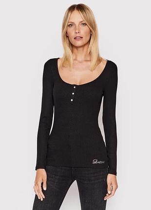 Жіночий лонгслів guess чорний