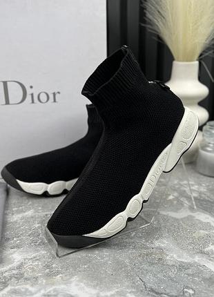 Authentic christian dior fusion knit sock sneaker black mesh жіночі кросівки оригінал 38.5 eur