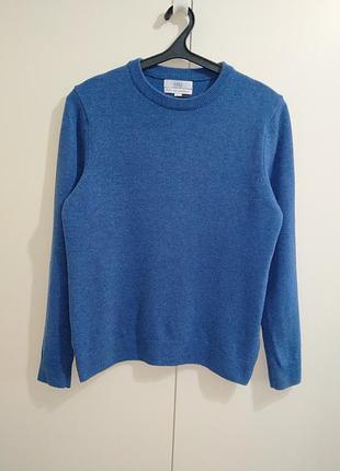 Джемпер m&s шерсть 100% синяя кофта levis woolovers uniqlo massimo dutti