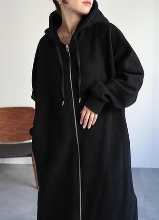 Новое брендовое трикотажное флисовое длинное худи р.4xl(22-26).