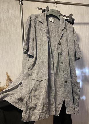 Лляна подовжена сорочка jaeger, сіра max mara color