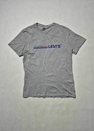 Мужская серая футболка levi’s с логотипом размер m