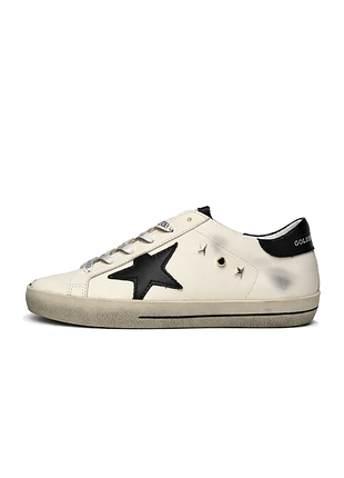 Женские кроссовки golden goose superstar white black inscription