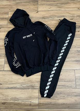 Спортивний костюм off white чорний розмір s/m