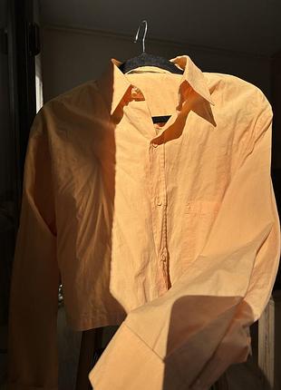Персикова укорочена сорочка dilvin basic, розмір 38