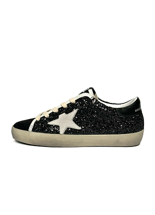 Жіночі кросівки golden goose superstar black sparkles