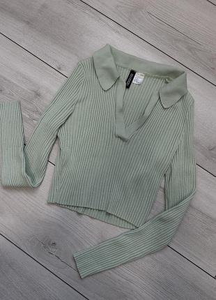 Кофта жіноча h&m в рубчик з коміром