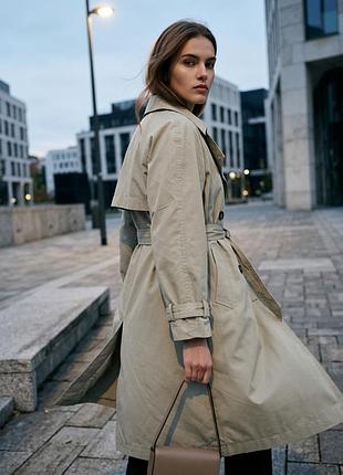 Стильный тренч, плащ bershka,оливковый, хаки