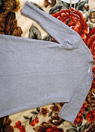 Сірий подовжений светр zara