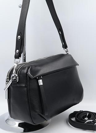 Сумка жіноча шкіряна polina &amp; eiterou c1102h black