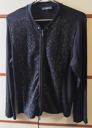 Стильна чорна кофта-бомбер кардиган на блискавці з кишенями bonita l,xl,xxl