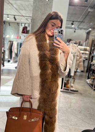 Кардиган довгий пальто кашемір хутро  max mara
