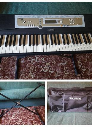 Синтезатор yamaha psr r200 з чохлом rockbag та стійкою soundking плюс блок живлення плюс інструкція