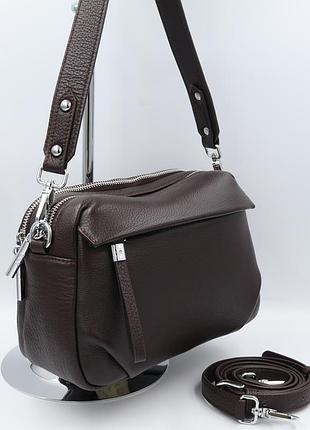 Сумка женская кожаная polina & eiterou c1102h coffee