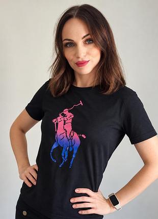 Футболка женская черная polo ralph lauren s