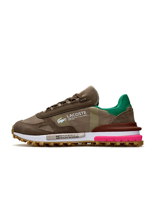 Женские кроссовки lacoste elite active brown green