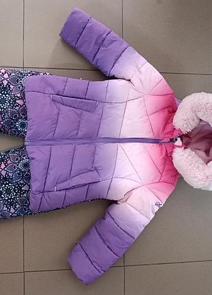 Зимний комбинезон полукомбинезон children's place и зимняя куртка snozu на девочку 4т 98-104