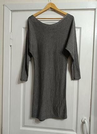 Роскошное платье / туника massimo dutti из шелка и кашемира.