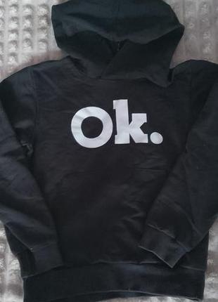 Худі для хлопчика чорне з написом ok.