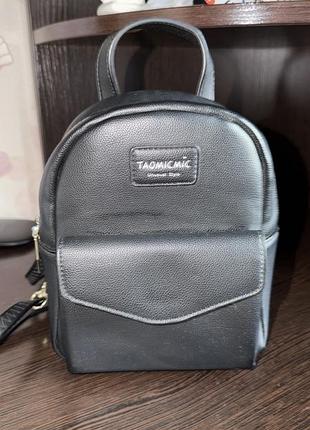 Рюкзак жіночий taomicmic чорний з екошкіри