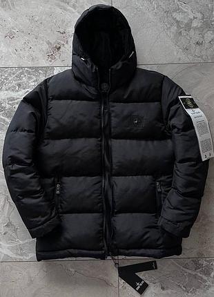 Куртка зимова чоловіча чорна stone island преміум якості ❄️