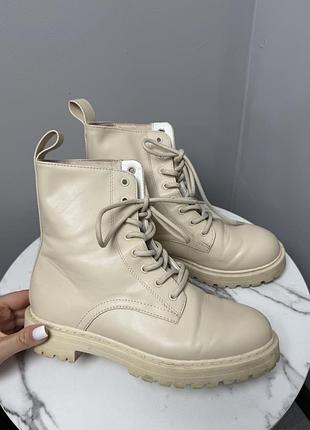 H&m ботінки  черевики на шнурівці беж жіночі розмір 37
