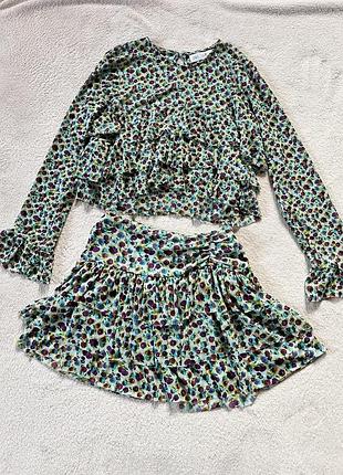 Набір zara! 140 см. 10 р. костюм. комплект блузка+ спідничка. кофта, юбка