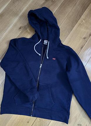 Кофта чоловіча levi’s з капюшоном на змійці, синя