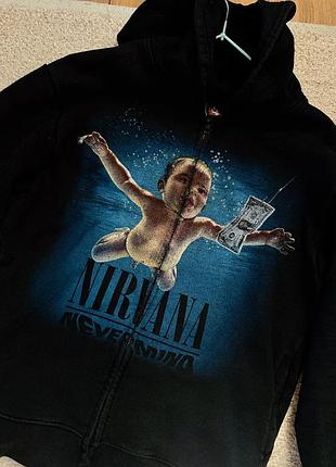 Кофта чоловіча nirwana rock yeah чорна з принтом