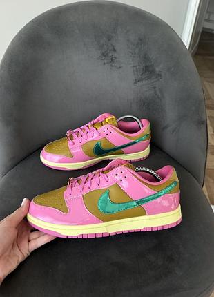 Кросівки жіночі nike dunk low рожеві, золотисті, зелені (розмір 40, довжина устілки 25,5 см)