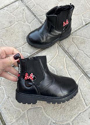 Осенние демисезонные ботинки ботиночки черевики на девочку disney minnie mouse 25p