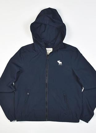 Легкая подростковая ветровка abercrombie & fitch 16 лет размер xl // без подкладки с капюшоном куртка детская